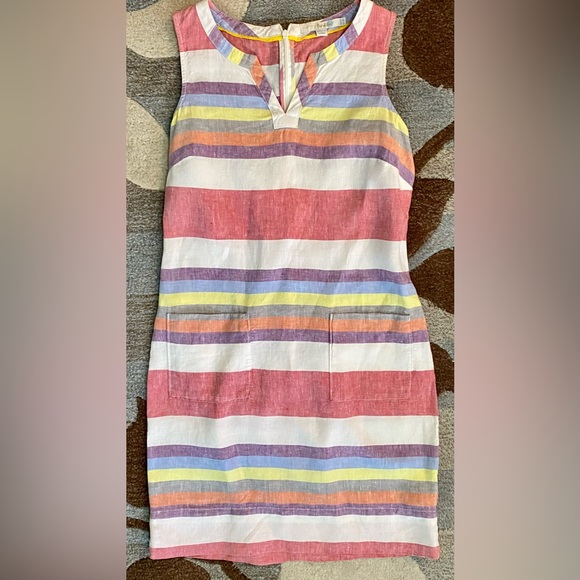 Boden Everyday is Summer 100% Linen Sleeveless Linen Mini Sheath Dress - Picture 2 of 7
